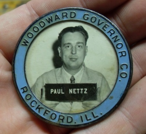 Paul Nettz 1940's ID badge from WWll.